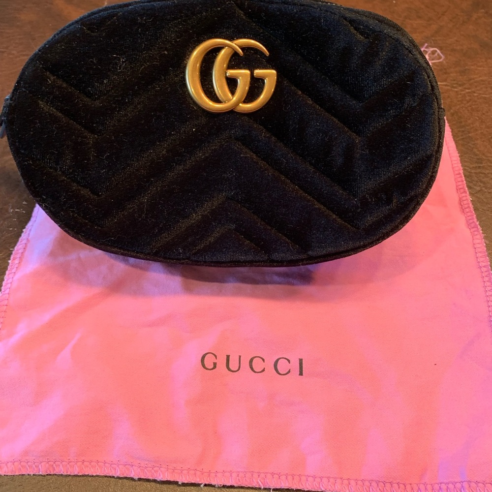 Gucci Black Velvet Belt Bag
